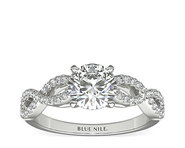 Infinity Twist Micropavé Diamond Engagement Ring in 14k White Gold (0.25 ct. tw.)