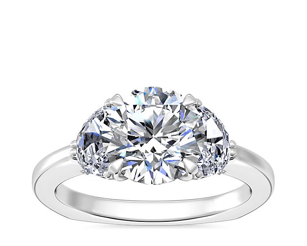 Bella Vaughan Moon Three Stone Engagement Ring in Platinum (5/8 ct. tw.)