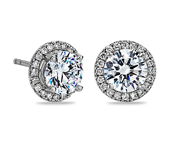 Halo Diamond Earring Setting in Platinum