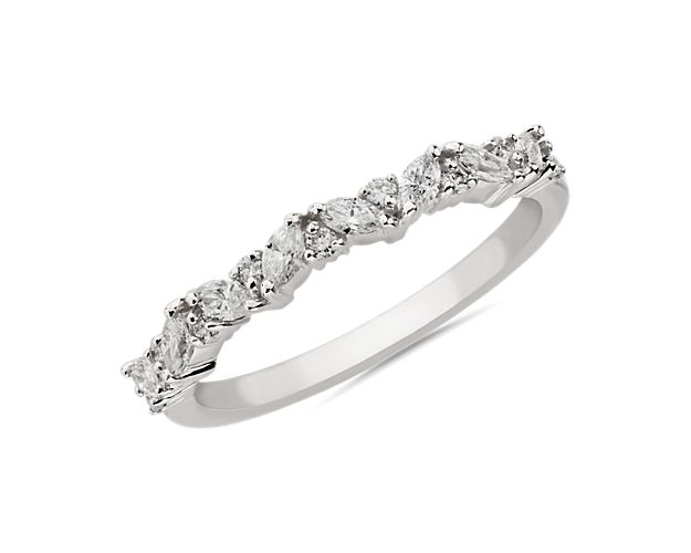Diagonal Marquise Cluster Diamond Ring in Platinum (1/3 ct. tw.)