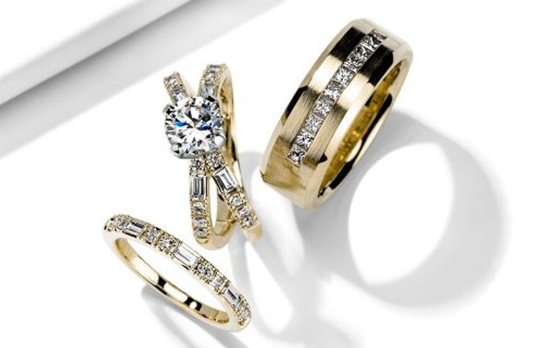 Two-tone and channel-set men's wedding bands Two-tone and channel-set men's wedding bands
